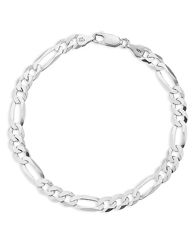 Milanesi And Co Men's Sterling Silver 7mm Figaro Chain Bracelet