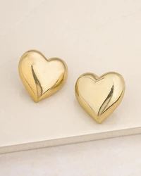 Polished Heart Stud Earrings