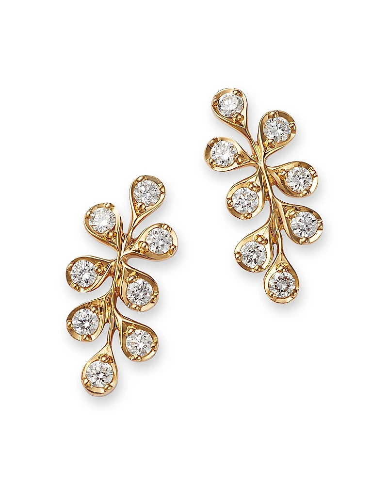 Bloomingdale's Fine Collection Diamond Leaf Ear Climbers