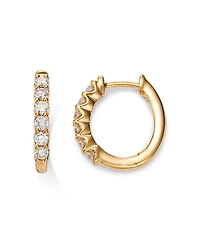 Diamond Small Hoop Earrings 14K Gold, 0.34 tcw