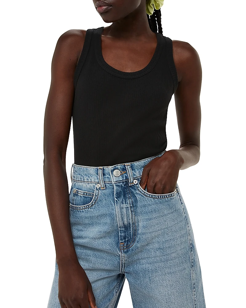 Whistles Ultimate Round Neck Ribbed Tank Top