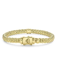 18K Yellow Gold Embrace Diamond X Caviar Bead Bracelet