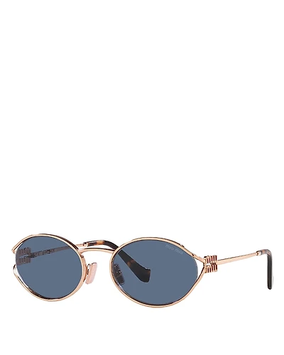 Miu Metal Oval Sunglasses, 54mm