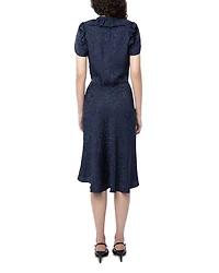 Roberty Jacquard Leopard Print Silk Dress