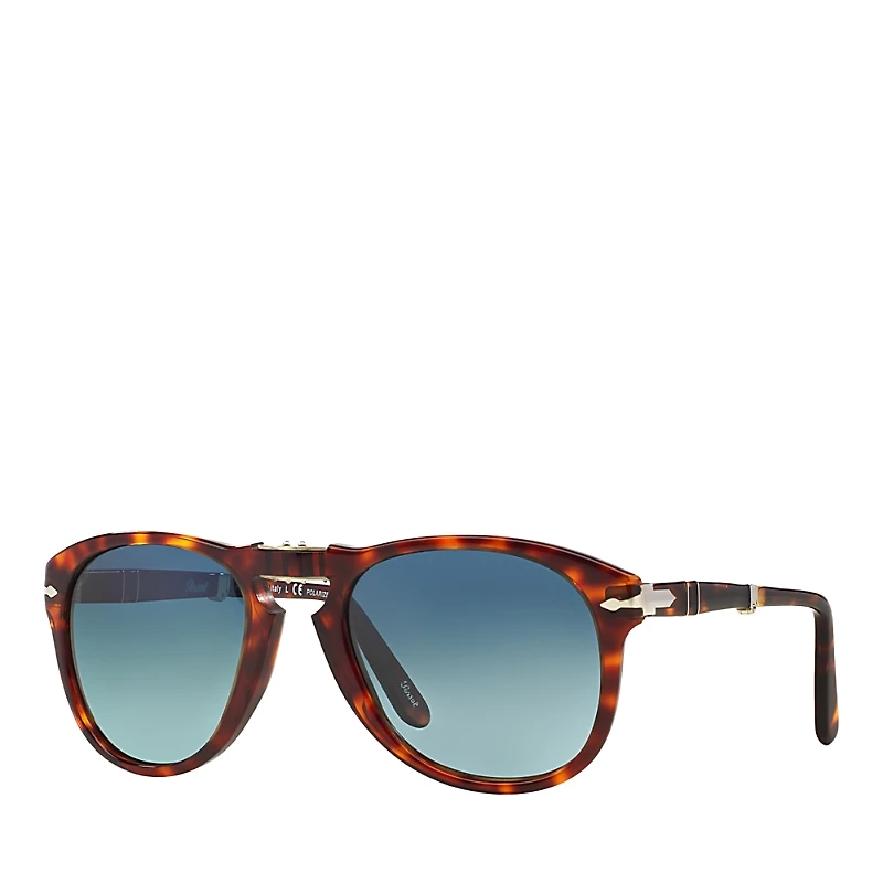Persol Polarized Folding Pilot Sunglasses, 54mm