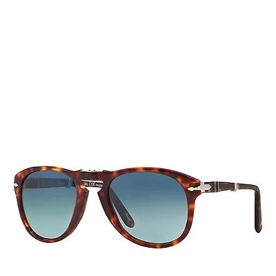 Persol Polarized Folding Pilot Sunglasses, 54mm