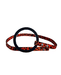 Shaya Pets Short Susan Red Leopard Embossed Leather Dog Leash