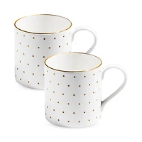 Richard Brendon Polka Gold Large Mug, Set of 2