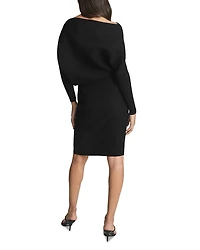 Lara Off-The-Shoulder Ribbed Midi Dress