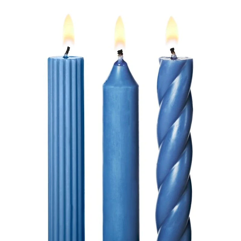 Assorted Blue Candle Tapers 3-Pack, 7.65 oz.