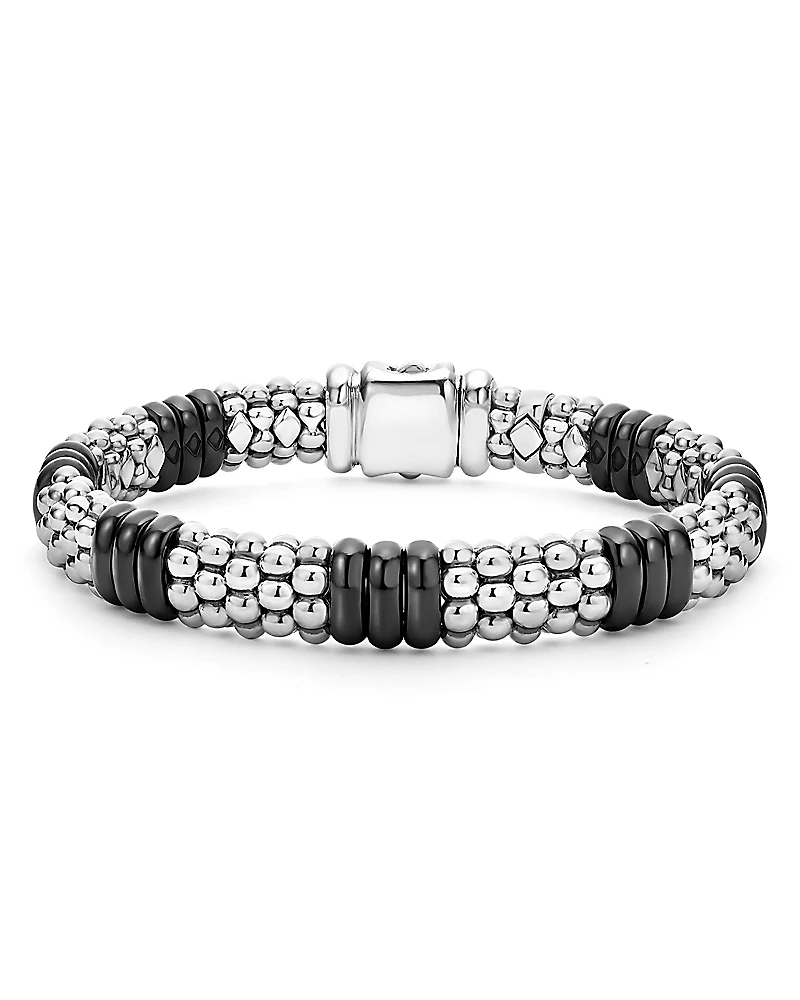 Lagos Sterling Silver Caviar Ceramic Beaded Bracelet