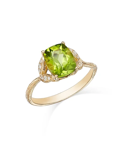 Bloomingdale's Fine Collection Peridot & Diamond Statement Ring