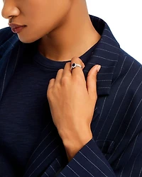 Precious Stone & Diamond Halo Ring Collection 14K White Gold