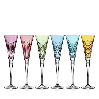 Waterford Winter Wonders Colored Flutes, Set of 6
