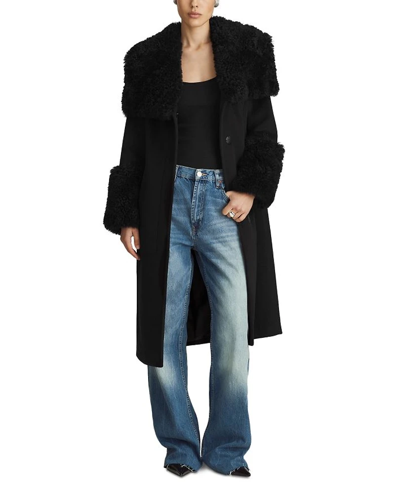 Athena Shearling Trim Coat