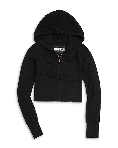 KatieJnyc Girls' Hacci Knit Zip Hoodie - Big Kid