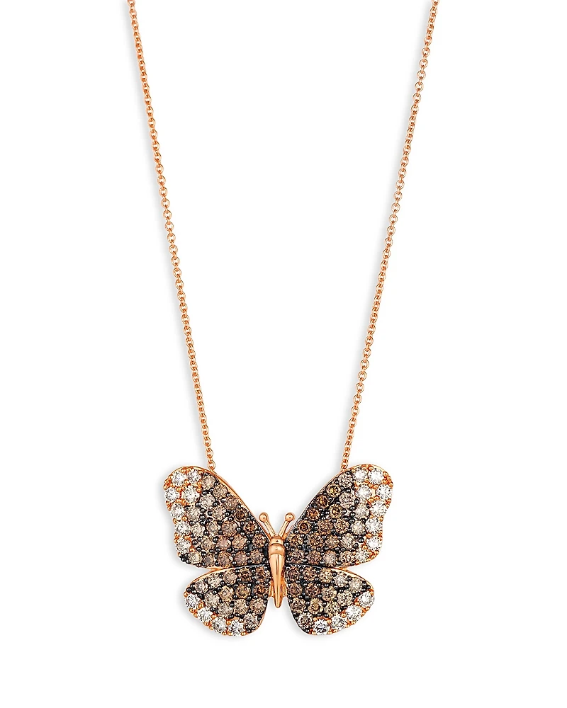 Bloomingdale's Fine Collection Diamond Ombre Butterfly Pendant Necklace