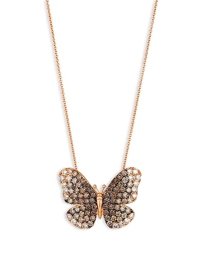 Bloomingdale's Fine Collection Diamond Ombre Butterfly Pendant Necklace