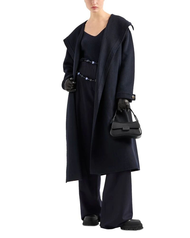 Fold Collar Belted Coat