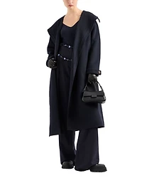 Fold Collar Belted Coat
