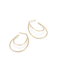 14K Yellow Gold Double Wire Hoop Earrings