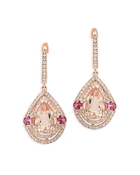 Bloomingdale's Fine Collection Pink Tourmaline, Morganite & Diamond Drop Earrings