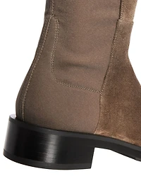Women's Halfnhalf Bold Suede & Stretch Knee High Boots