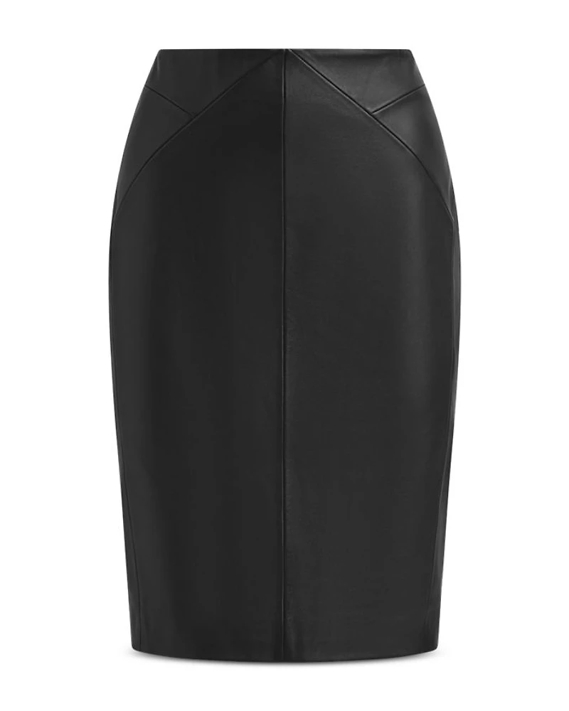 Raya Leather Pencil Skirt