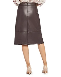 Faux Leather A Line Skirt