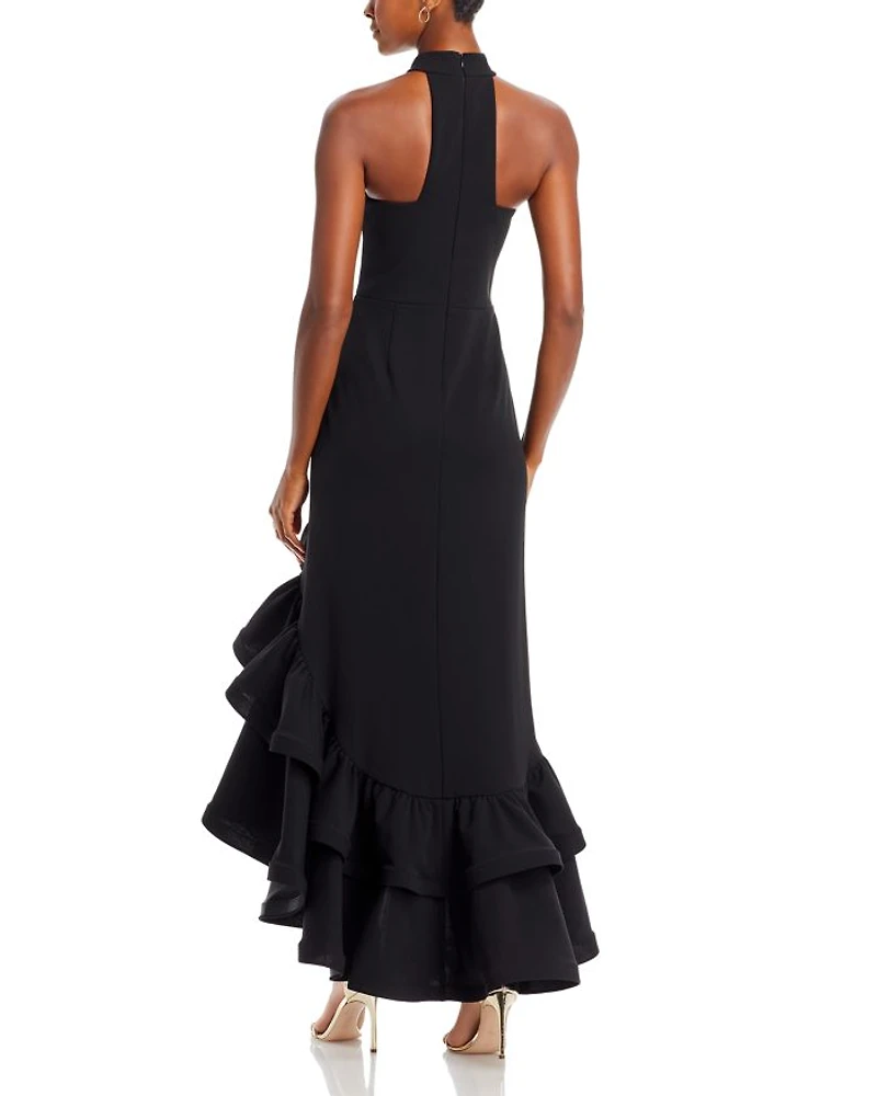 Racerback Ruffle Hem Gown - Exclusive