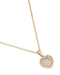 Diamond Pavé Heart Pendant Necklace in 14K Yellow Gold, 0.40 tcw