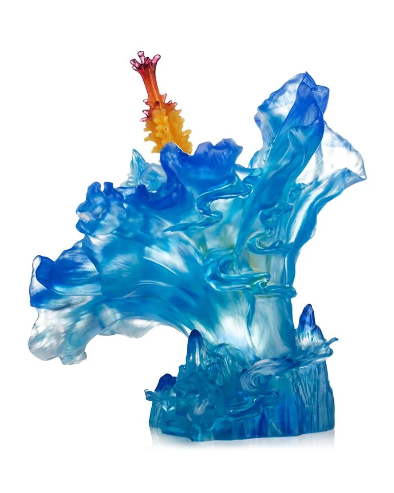 Cloudy Peaks Alight Crystal Figure