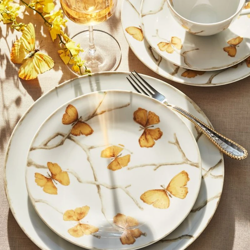 Butterfly Ginkgo Gold Pasta Bowl