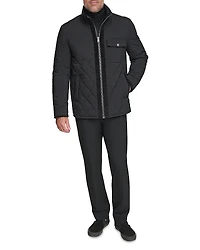 Andrew Marc Amberg Diamond Quilted Corduroy Trim Water Resistant Jacket