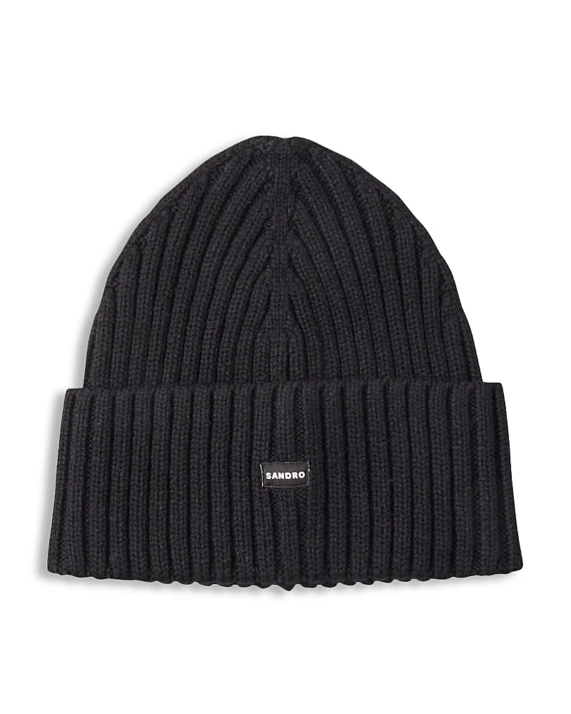 Sandro Ribbed Knit Cuffed Beanie