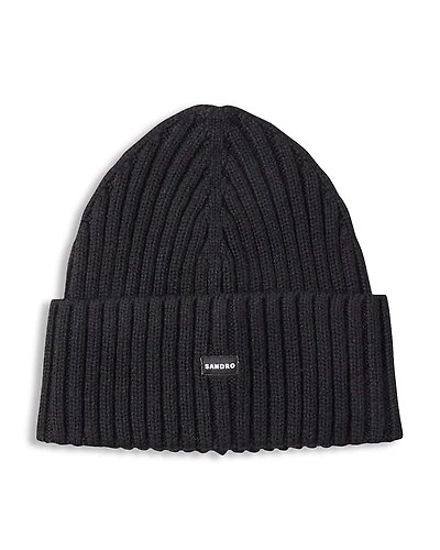 Sandro Ribbed Knit Cuffed Beanie