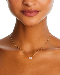 Diamond Emerald Cut Halo Pendant Necklace in 14K Yellow Gold, 0.60 tcw