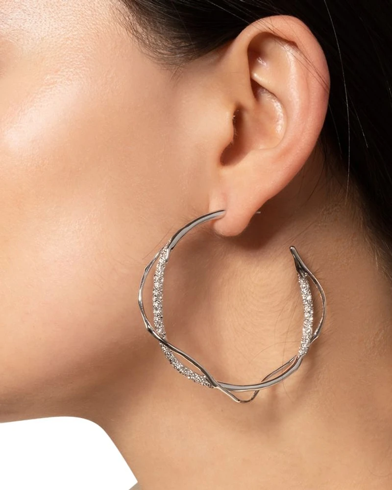 Intertwined Pavé Hoop Earrings