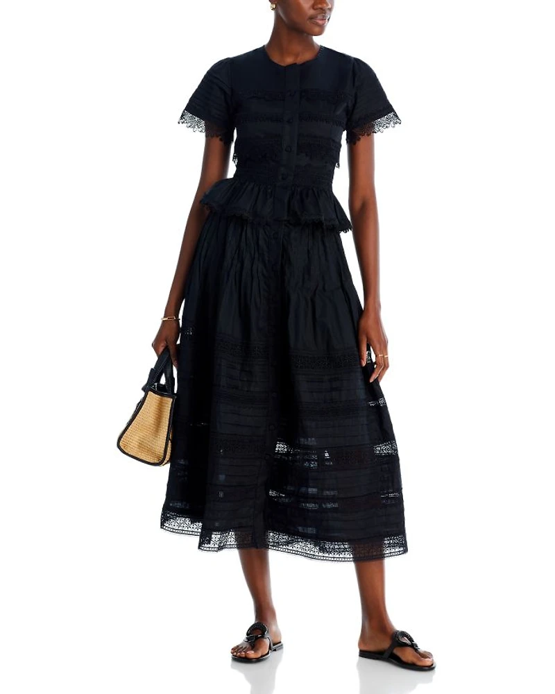 Camila Tiered Lace Midi Skirt