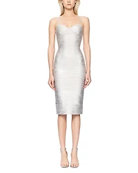 Herve Leger Strappy Sweetheart Neck Bandage Dress