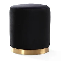 Tov Furniture Opal Velvet Ottoman with Gold Base
