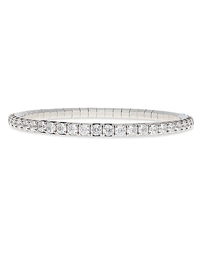 Extensible 18K White Gold Diamond Stretch Tennis Bracelet