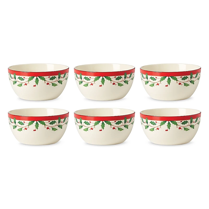 Lenox Holiday Dessert Bowls, Set of 6
