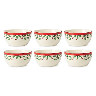 Lenox Holiday Dessert Bowls, Set of 6