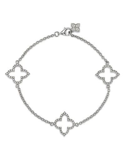 Diamond Clover Station Collection Bracelet 14K Gold, 0.38 tcw