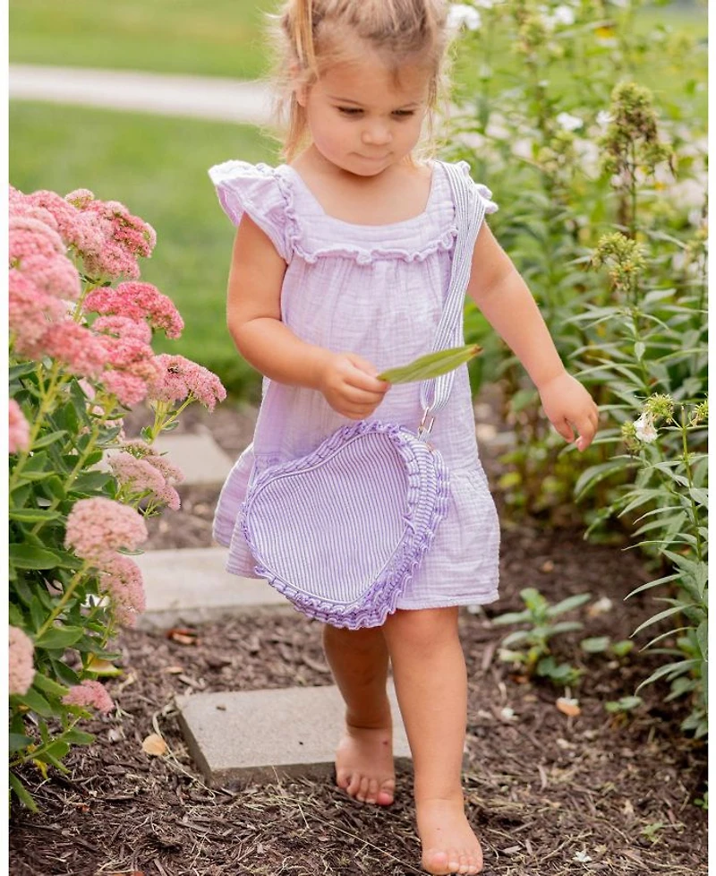 Girls' Lilly Lavender Seersucker Heart Purse - Little Kid, Big Kid