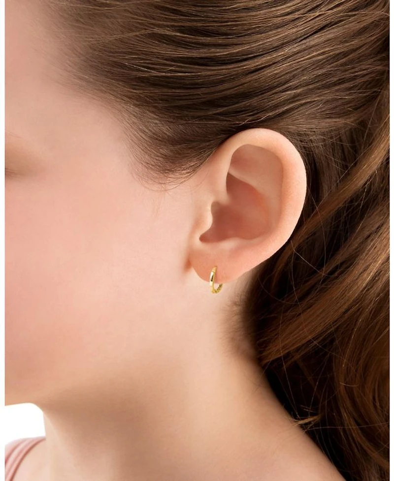 Girls' 14K Gold Modern 11mm Huggie Hoop Earrings - Little Kid, Big Kid