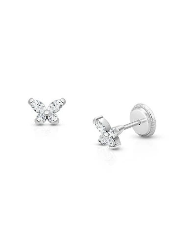 Girls' 14K Gold Tiny Marquise Butterfly Studs Screw Back Earrings - Baby, Little Kid, Big Kid