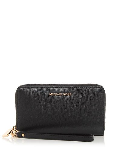 Multi-Function Flat Large Saffiano Leather Smartphone Wristlet