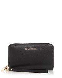 Multi-Function Flat Large Saffiano Leather Smartphone Wristlet